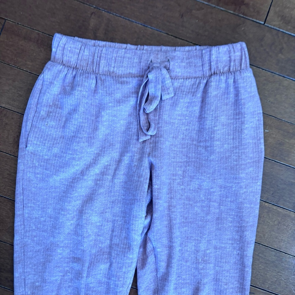 Jockey Pink Ribbed Joggers Sleep Pants Sweatpants Small - Picture 4 of 9